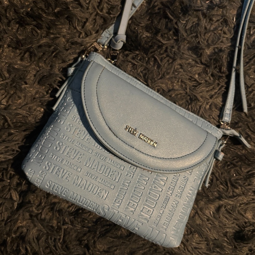 Steve Madden Light Blue Embossed Crossbody Bag